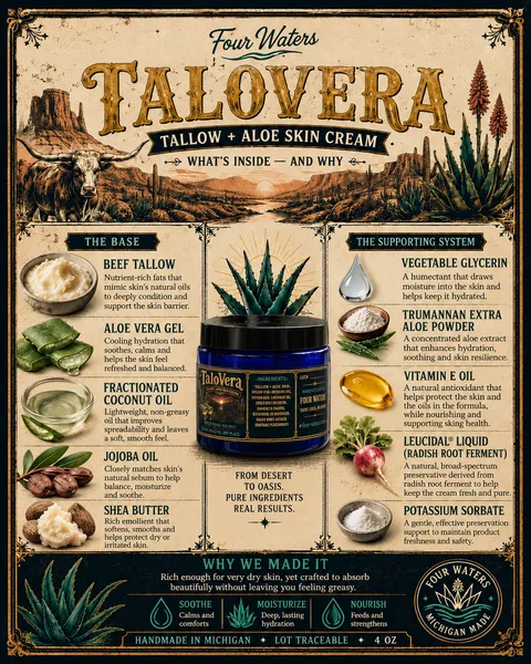 TaloVera Skin Cream ingredient card: what is in it and what each one is for