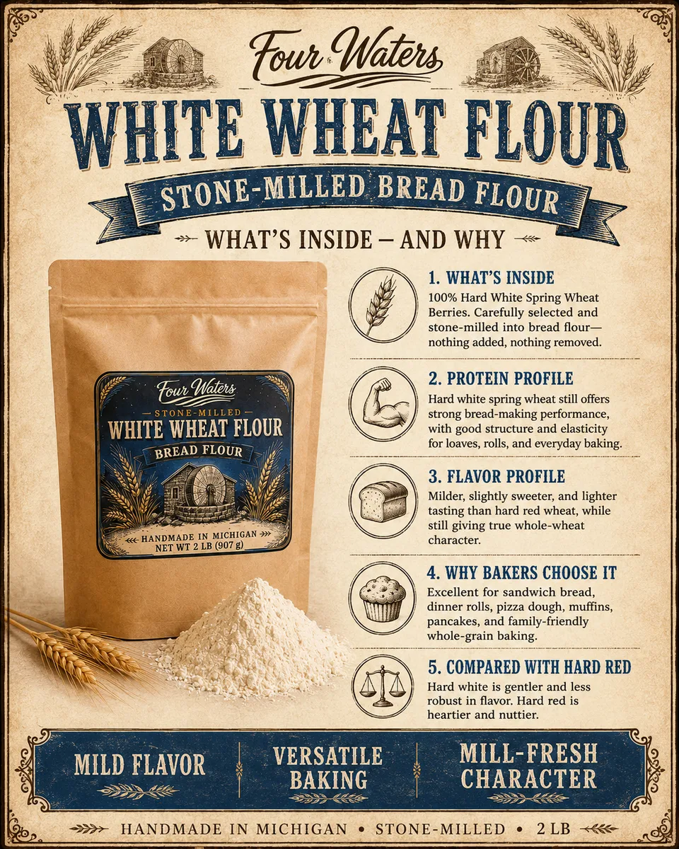 Hard White Wheat Flour card: what is in the bag and why we mill it this way